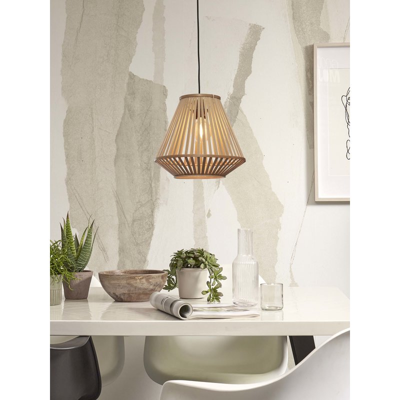Good&Mojo-collectie Hanging lamp Merapi bamboo/diamond 30xh.30cm. natural