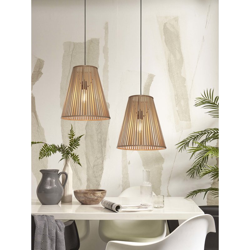 Good&Mojo-collectie Hanging lamp Merapi bamboo/tapered 40xh.42cm natural. L