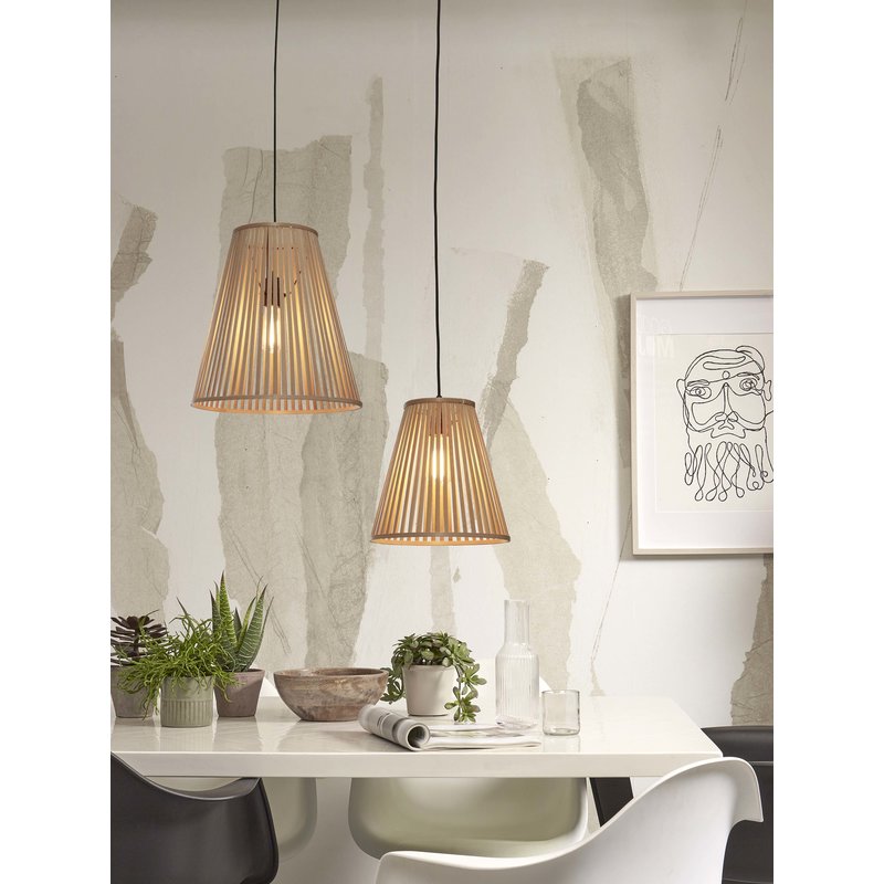 Good&Mojo-collectie Hanging lamp Merapi bamboo/tapered 40xh.42cm natural. L