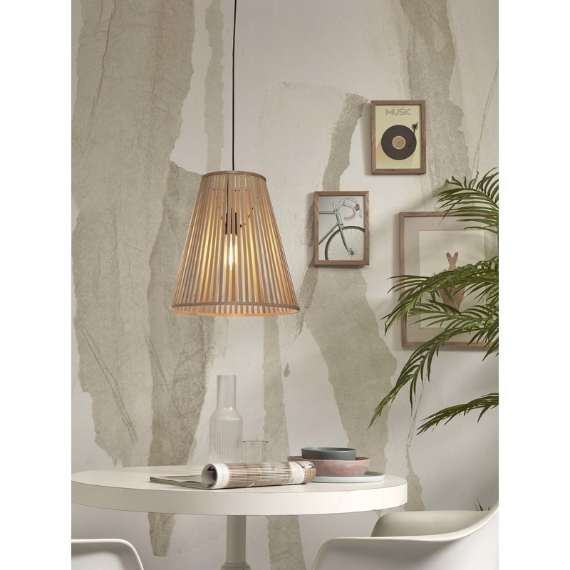 Good&Mojo-collectie Hanglamp Merapi bamboe tapered naturel L