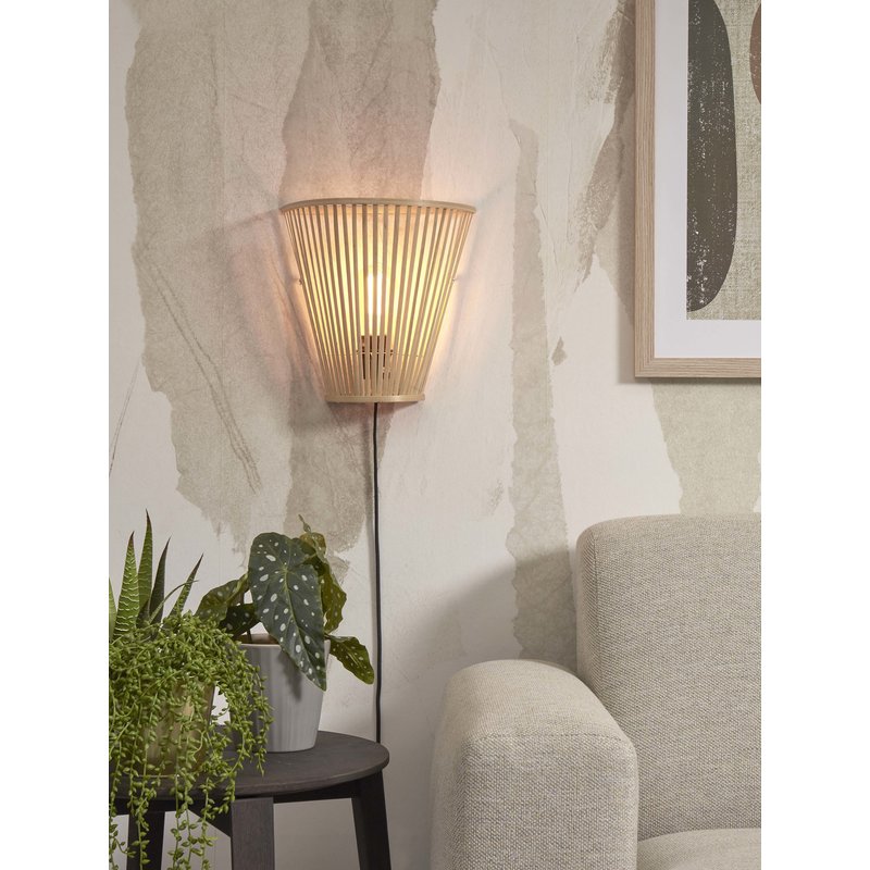 Good&Mojo-collectie Wandlamp Merapi bamboe tapered naturel