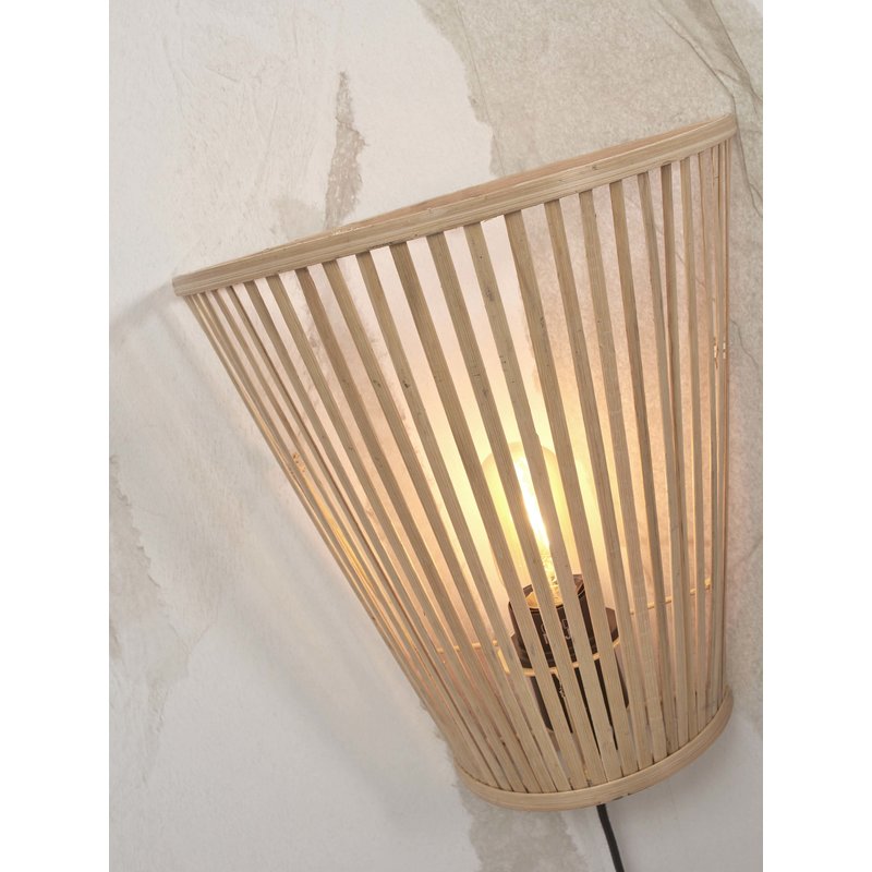 Good&Mojo-collectie Wandlamp Merapi bamboe tapered naturel