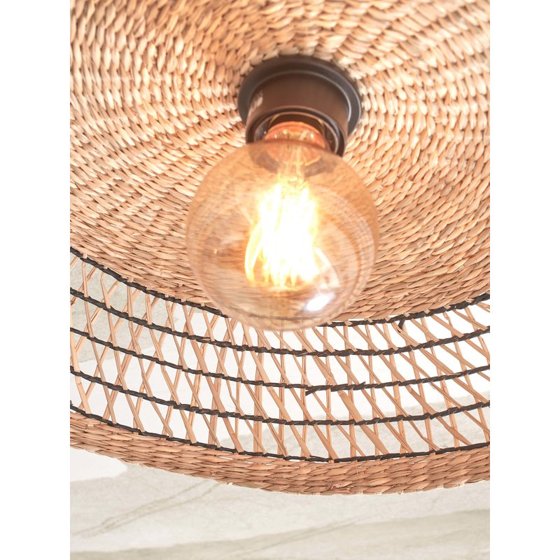 Good&Mojo-collectie Ceiling lamp Pantanal seagrass dia.45xh.9cm. natural/black