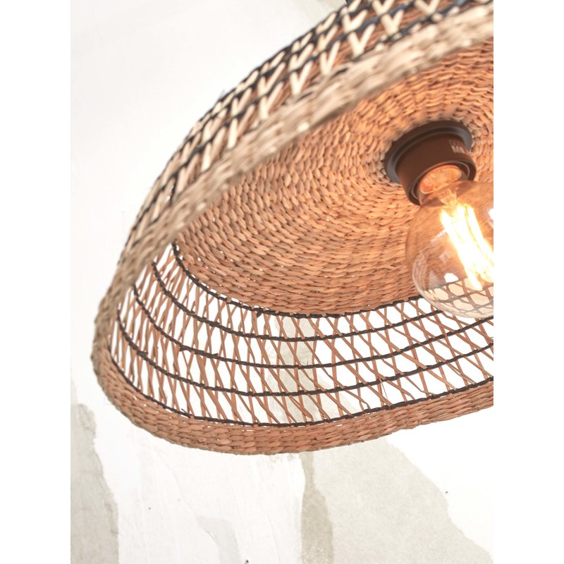 Good&Mojo-collectie Ceiling lamp Pantanal seagrass dia.45xh.9cm. natural/black