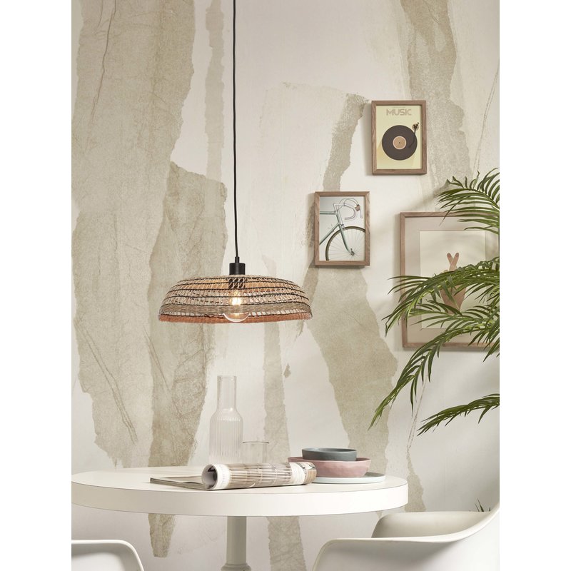 Good&Mojo-collectie Hanging lamp Pantanal seagrass dia.45xh.9cm. natural/black