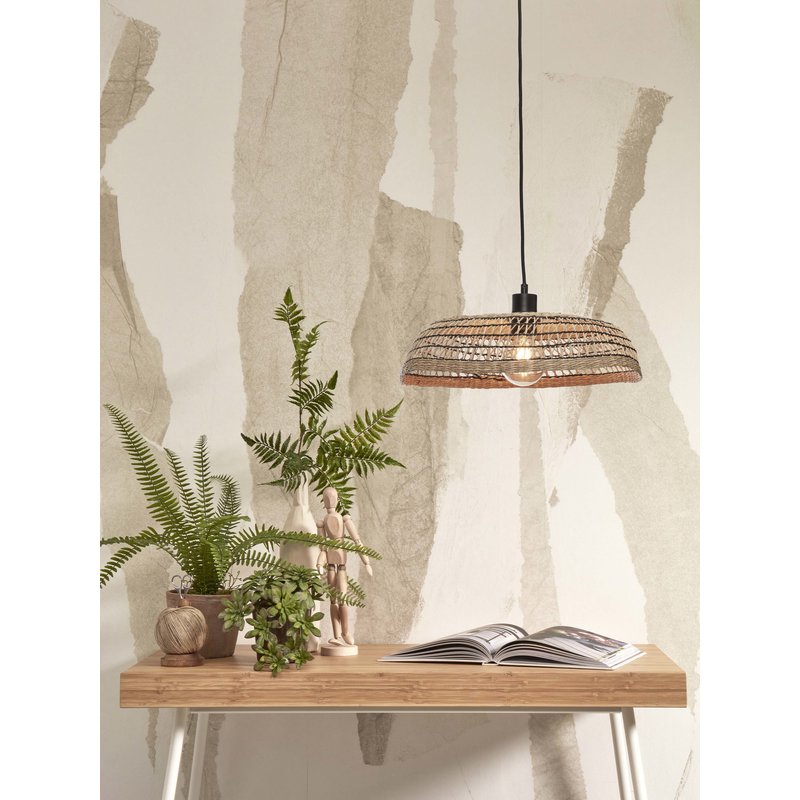 Good&Mojo-collectie Hanging lamp Pantanal seagrass dia.45xh.9cm. natural/black
