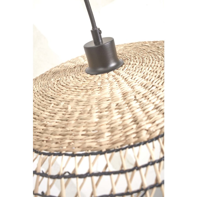 Good&Mojo-collectie Hanging lamp Pantanal seagrass dia.45xh.9cm. natural/black
