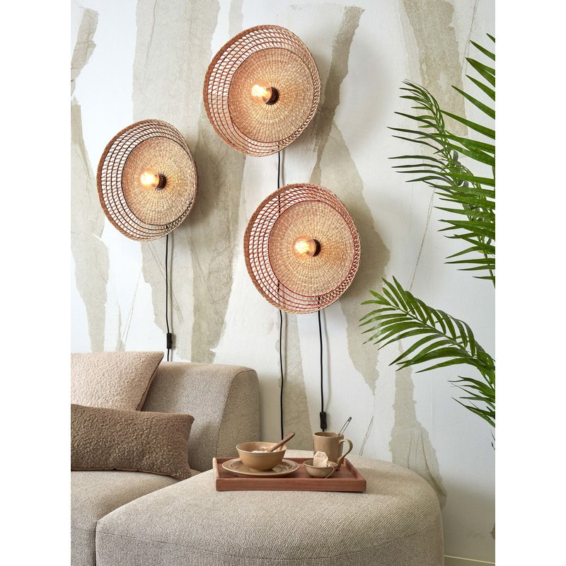 Good&Mojo-collectie Wandlamp Pantanal zeegras naturel/l.bruin