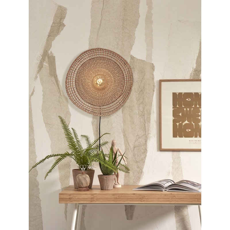 Good&Mojo-collectie Wandlamp Pantanal zeegras naturel/l.bruin