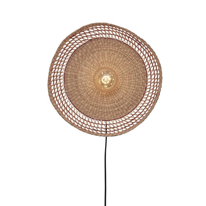 Good&Mojo-collectie Wandlamp Pantanal zeegras naturel/rood