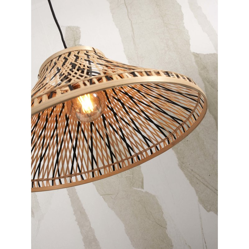 Good&Mojo-collectie Floor lamp Tahiti bamboo nat. h.150cm/shade dia.45xh.20cm. bl/nat.
