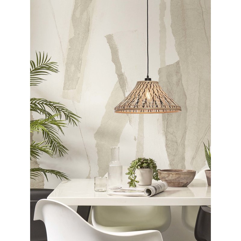 Good&Mojo-collectie Hanging lamp Tahiti bamboo dia. 45xh.20cm. black/natural
