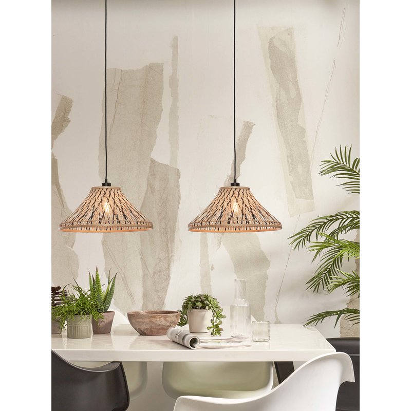 Good&Mojo-collectie Hanging lamp Tahiti bamboo dia. 45xh.20cm. black/natural