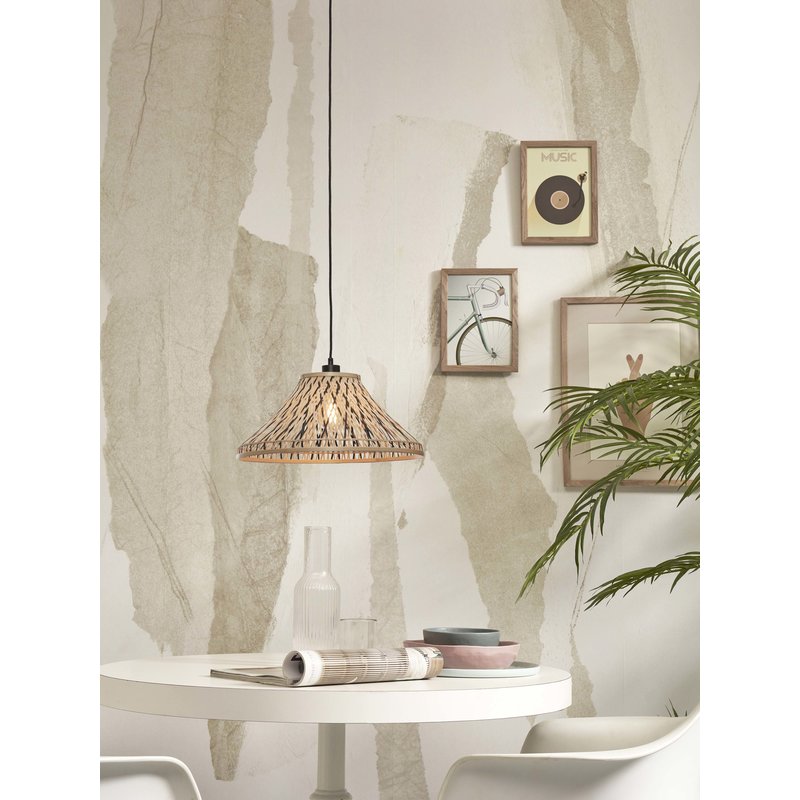 Good&Mojo-collectie Hanging lamp Tahiti bamboo dia. 45xh.20cm. black/natural