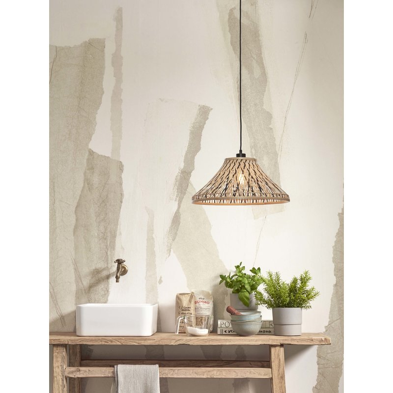 Good&Mojo-collectie Hanging lamp Tahiti bamboo dia. 45xh.20cm. black/natural