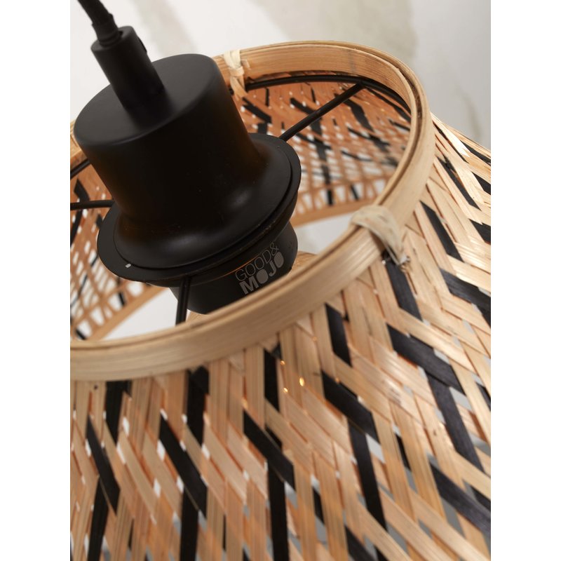 Good&Mojo-collectie Hanging lamp Tahiti bamboo dia. 45xh.20cm. black/natural