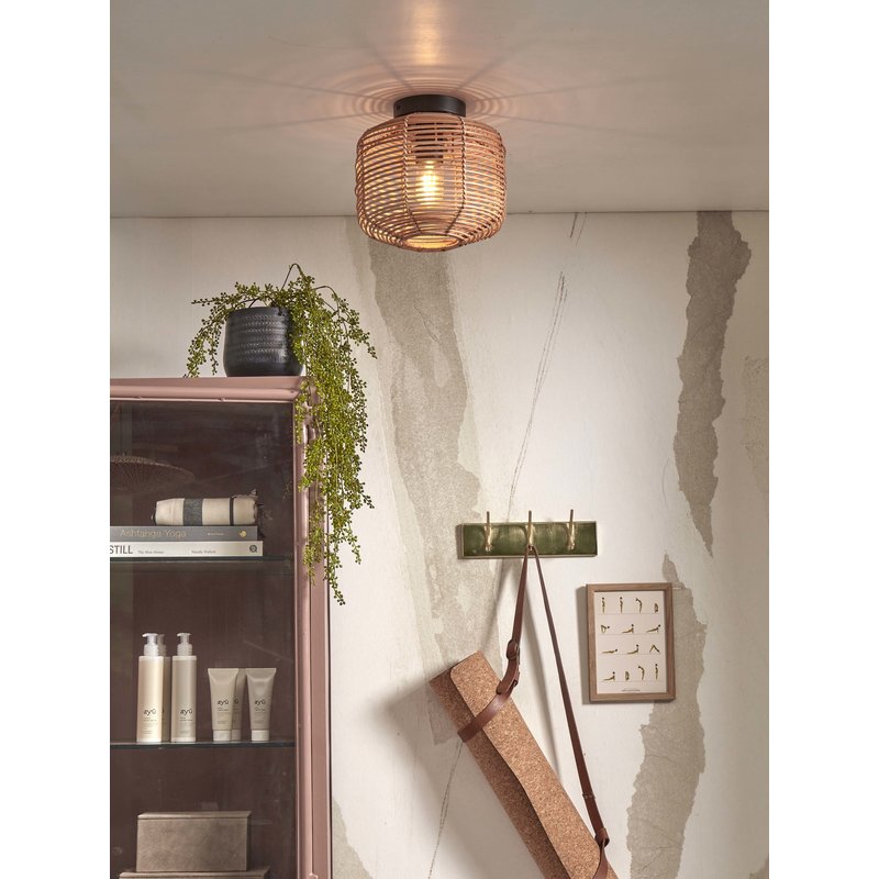 Good&Mojo-collectie Ceiling lamp Tanami rattan dia.25xh.20cm. natural