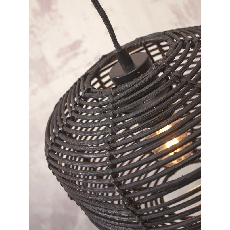 Good&Mojo-collectie Floor lamp Tanami S bamboo bl. h.150cm/sh. dia.25xh.20cm rattan. bl.