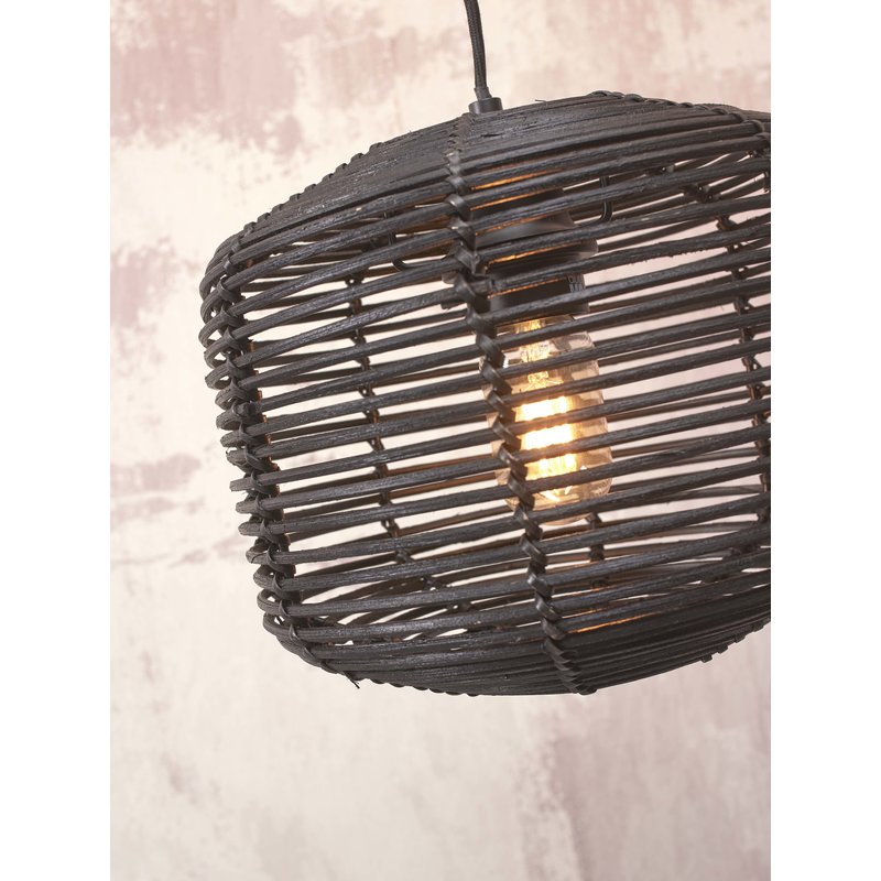 Good&Mojo-collectie Floor lamp Tanami S bamboo bl. h.150cm/sh. dia.25xh.20cm rattan. bl.