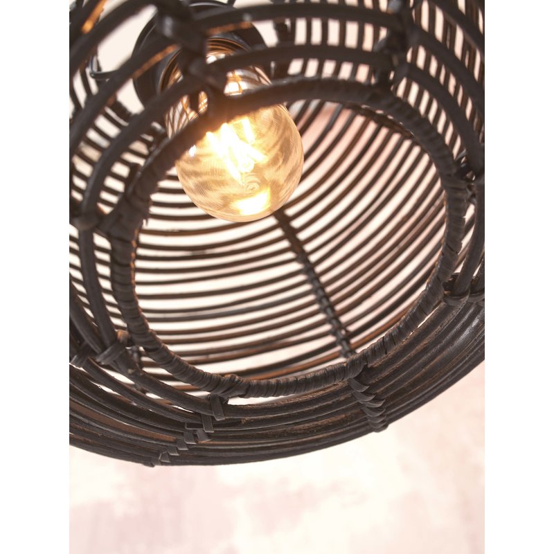Good&Mojo-collectie Floor lamp Tanami S bamboo bl. h.150cm/sh. dia.25xh.20cm rattan. bl.