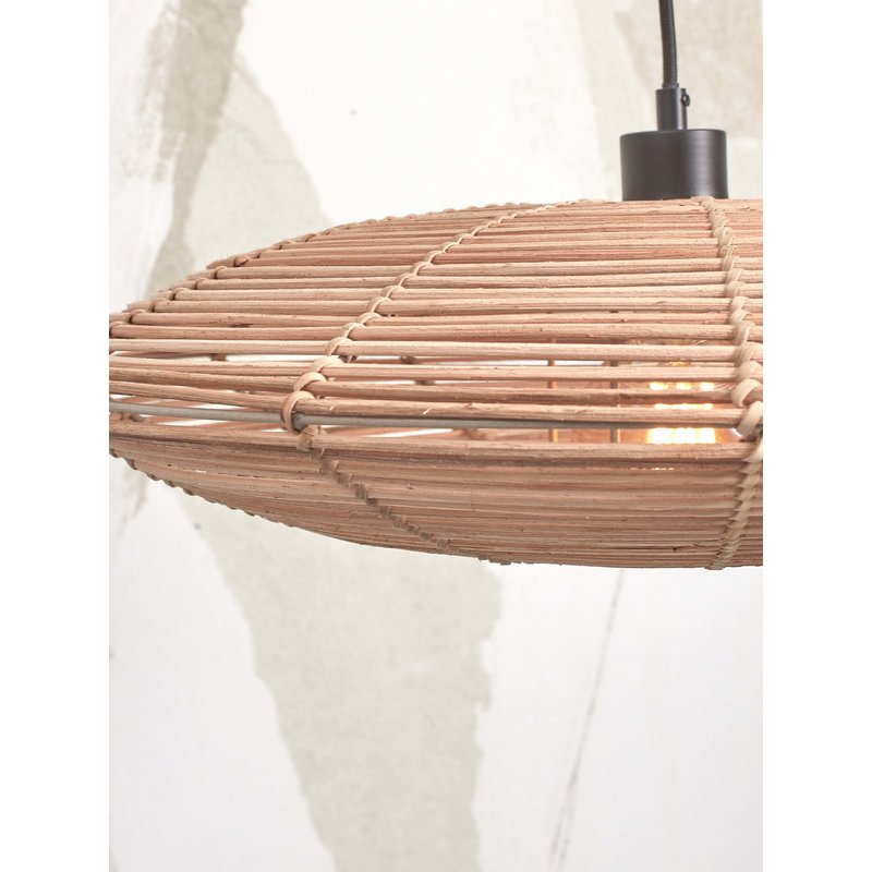 Good&Mojo-collectie Vloerlamp Tanami naturel bamboe en rotan disc naturel S