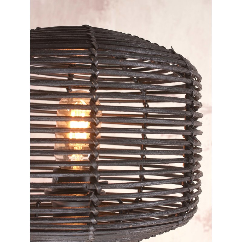 Good&Mojo-collectie Floor lamp Tanami bamboo bl. h.130cm/sh. dia.25xh.20cm rattan. bl.
