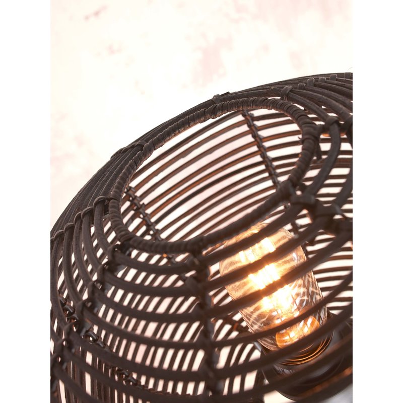 Good&Mojo-collectie Floor lamp Tanami bamboo bl. h.130cm/sh. dia.25xh.20cm rattan. bl.