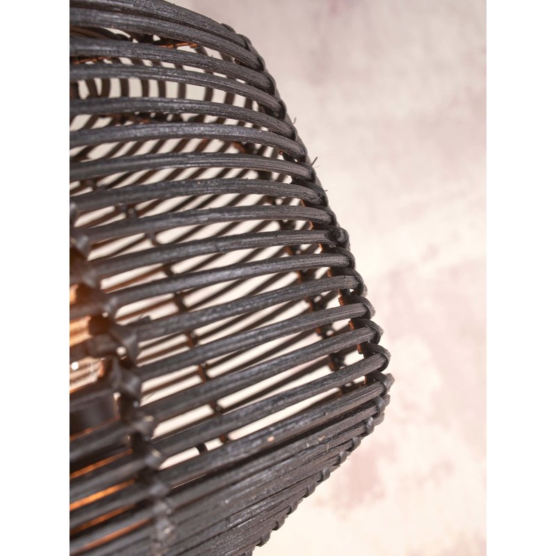 Good&Mojo-collectie Floor lamp Tanami bamboo bl. h.130cm/sh. dia.25xh.20cm rattan. bl.