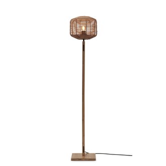 Good&Mojo Vloerlamp Tanami recht naturel bamboe en rotan naturel