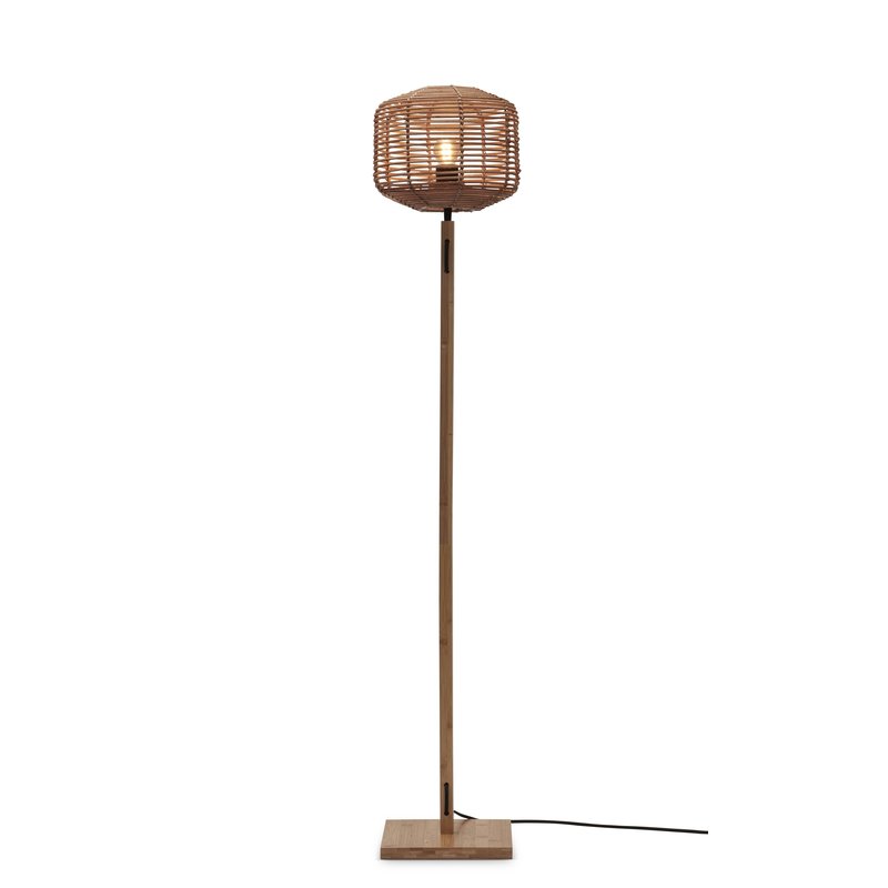 Good&Mojo-collectie Vloerlamp Tanami recht naturel bamboe en rotan naturel