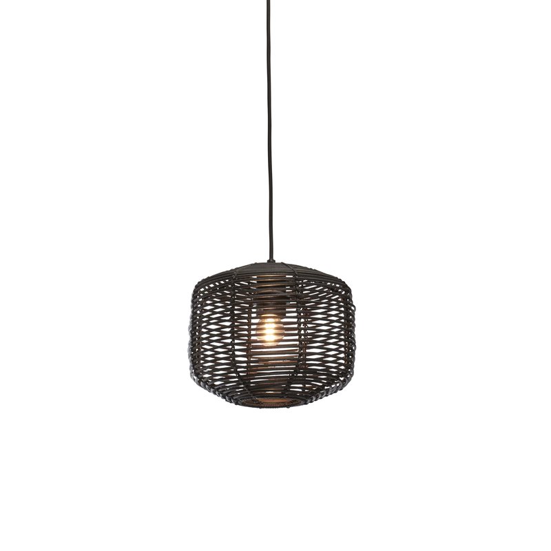 Good&Mojo-collectie Hanging lamp Tanami rattan dia.25xh.20cm. black