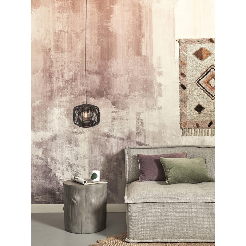 Good&Mojo-collectie Hanging lamp Tanami rattan dia.25xh.20cm. black