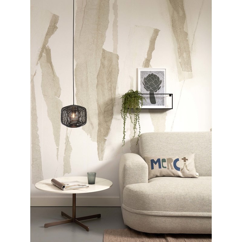 Good&Mojo-collectie Hanging lamp Tanami rattan dia.25xh.20cm. black