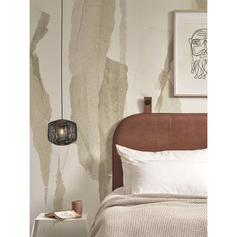 Good&Mojo-collectie Hanging lamp Tanami rattan dia.25xh.20cm. black