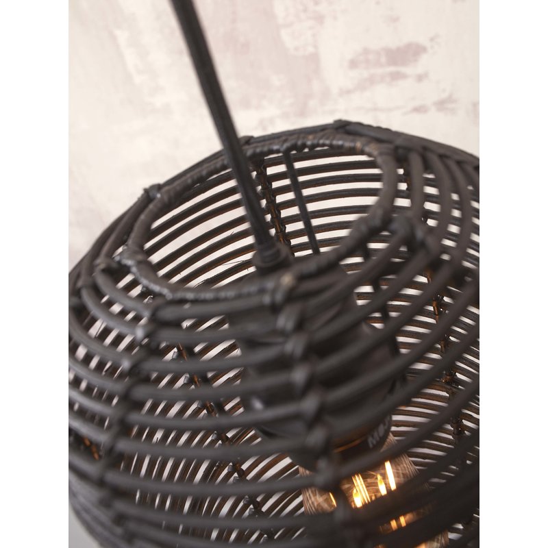 Good&Mojo-collectie Hanging lamp Tanami rattan dia.25xh.20cm. black
