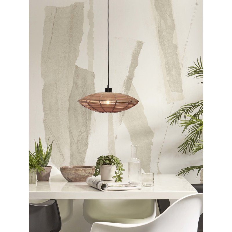 Good&Mojo-collectie Hanging lamp Tanami S rattan disc dia.40xh.10cm. natural
