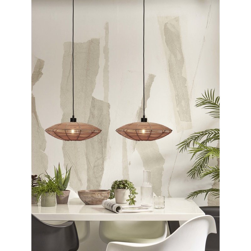 Good&Mojo-collectie Hanging lamp Tanami S rattan disc dia.40xh.10cm. natural