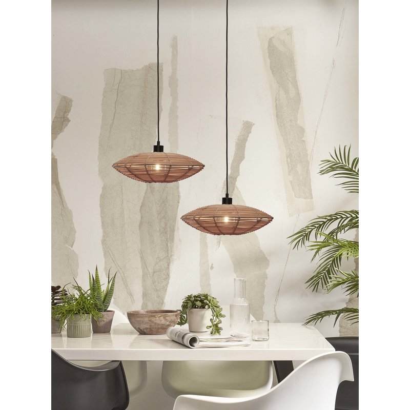 Good&Mojo-collectie Hanging lamp Tanami S rattan disc dia.40xh.10cm. natural