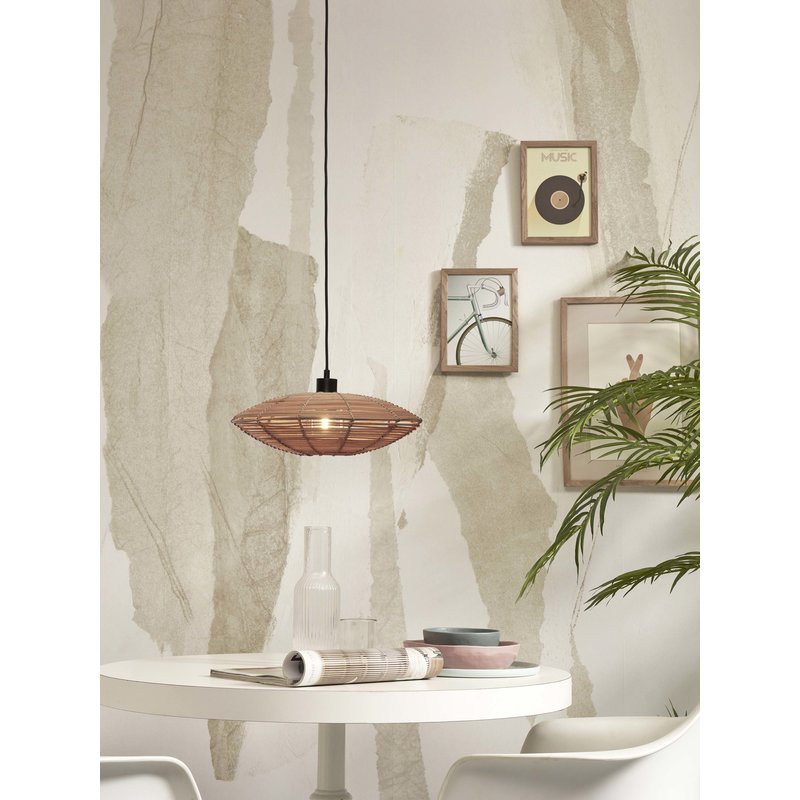 Good&Mojo-collectie Hanging lamp Tanami S rattan disc dia.40xh.10cm. natural