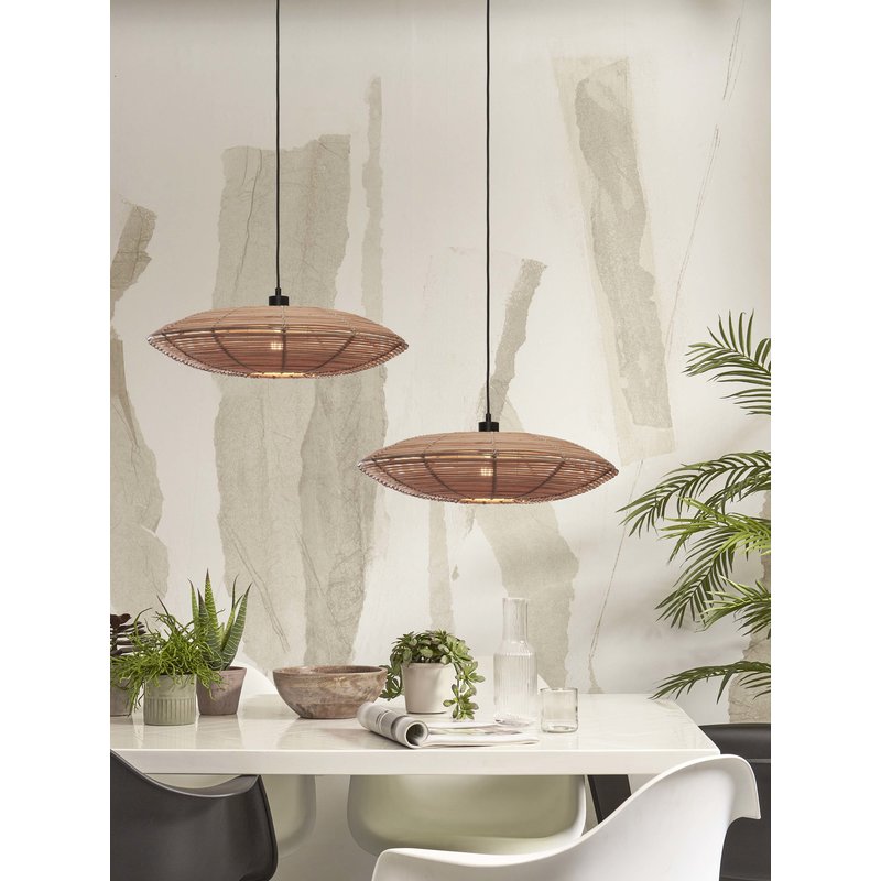 Good&Mojo-collectie Hanging lamp Tanami L rattan disc dia.55xh.14cm. natural