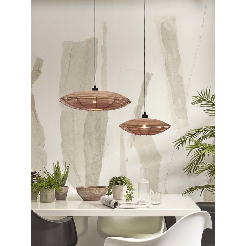 Good&Mojo-collectie Hanging lamp Tanami L rattan disc dia.55xh.14cm. natural