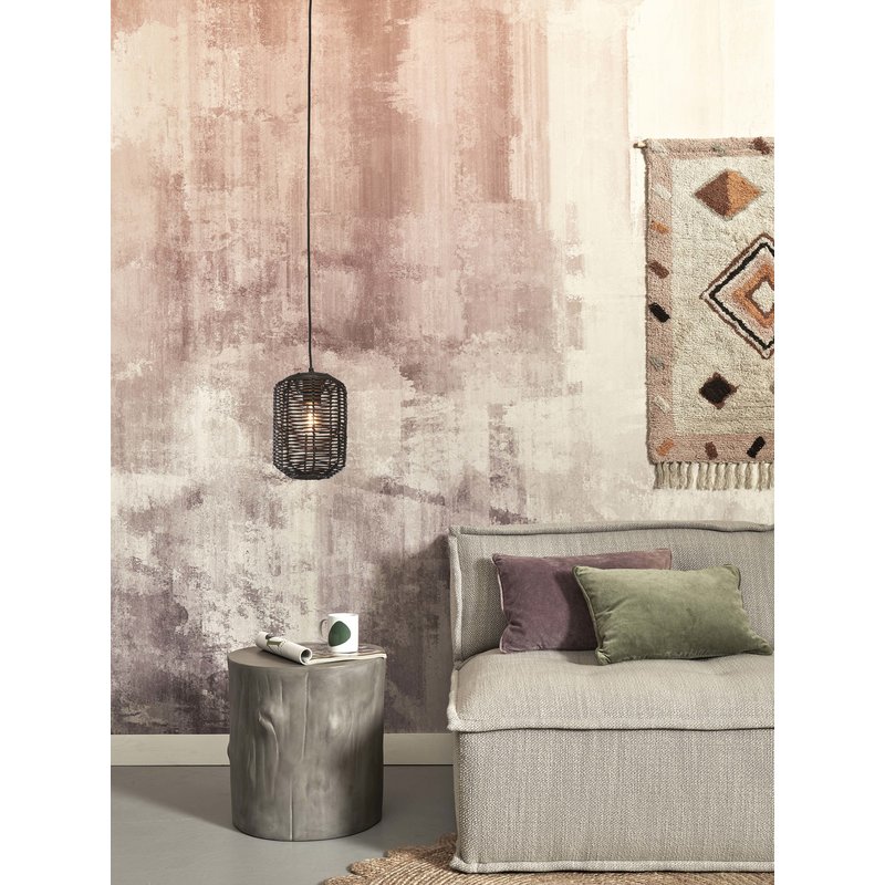 Good&Mojo-collectie Hanglamp Tanami rotan koker zwart S