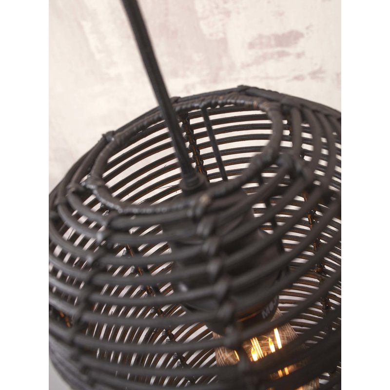 Good&Mojo-collectie Hanglamp Tanami rotan koker zwart S