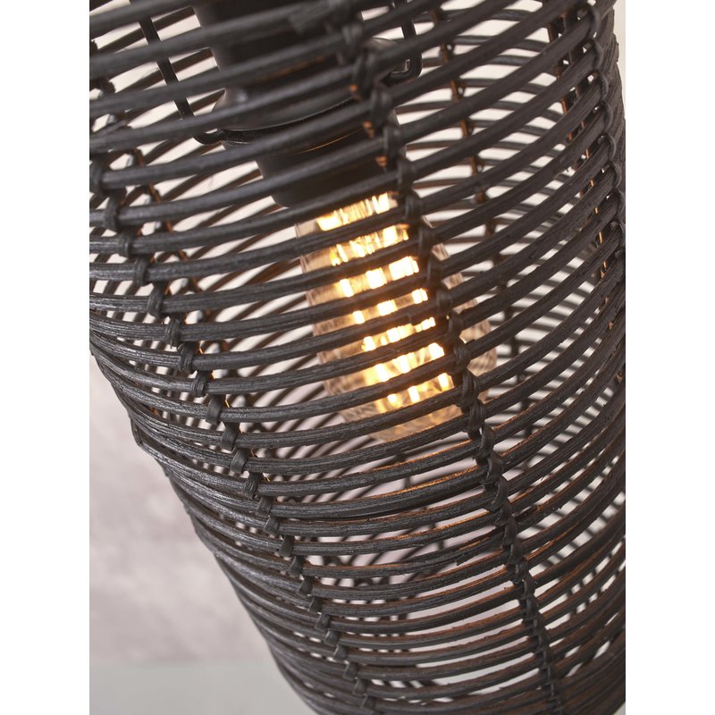 Good&Mojo-collectie Hanglamp Tanami rotan koker zwart L