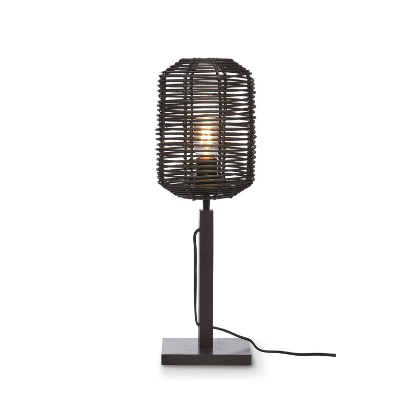 Good&Mojo-collectie Table lamp Tanami bamboo bl. h.45cm/tube dia.18xh.25cm rattan. bl.