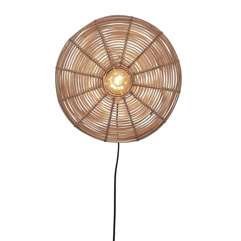 Good&Mojo-collectie Wall lamp Tanami rattan disc S dia.40xh.10cm. natural