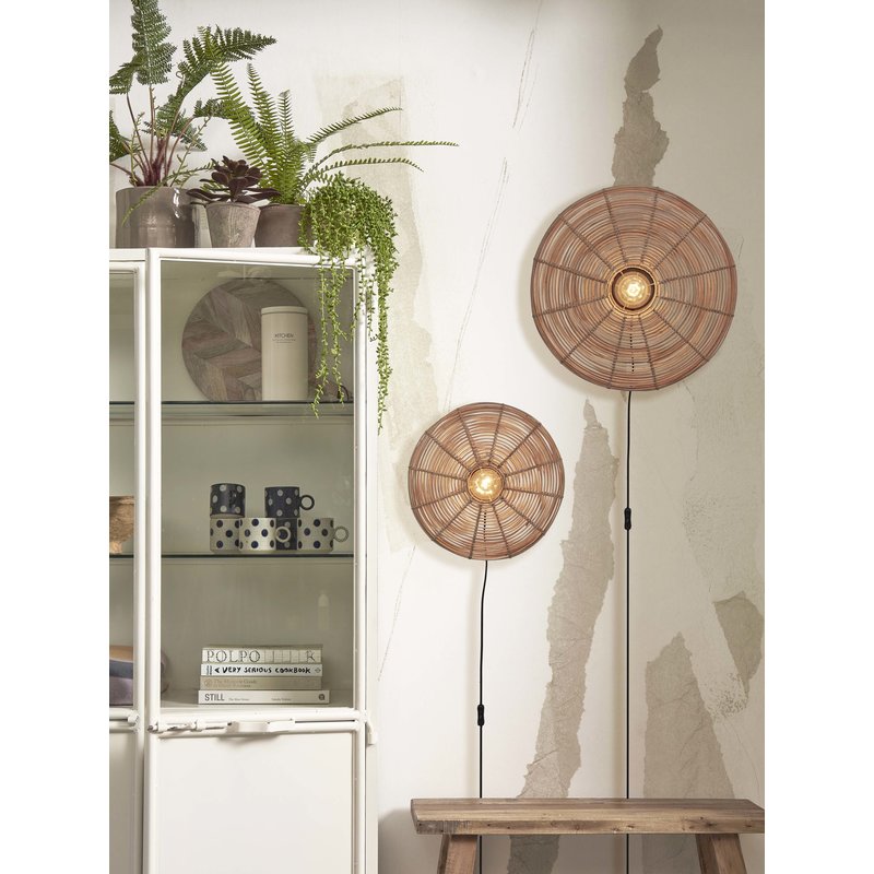 Good&Mojo-collectie Wandlamp Tanami rotan disc naturel S