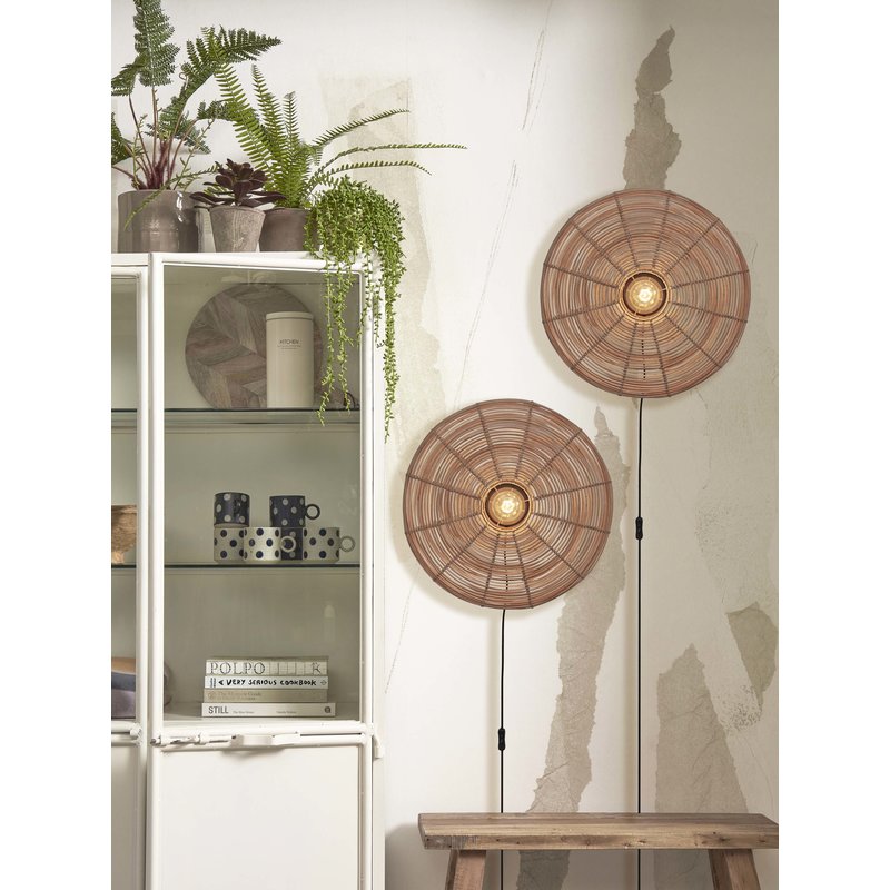 Good&Mojo-collectie Wandlamp Tanami rotan disc naturel L