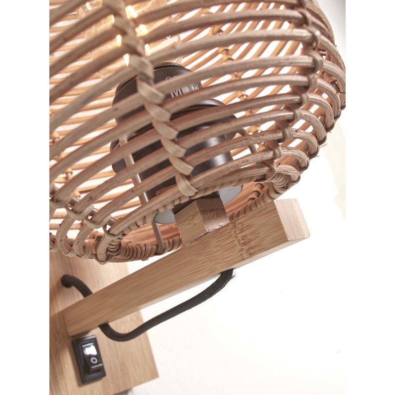 Good&Mojo-collectie Wall lamp Tanami rattan tube S dia.18xh.25cm. natural