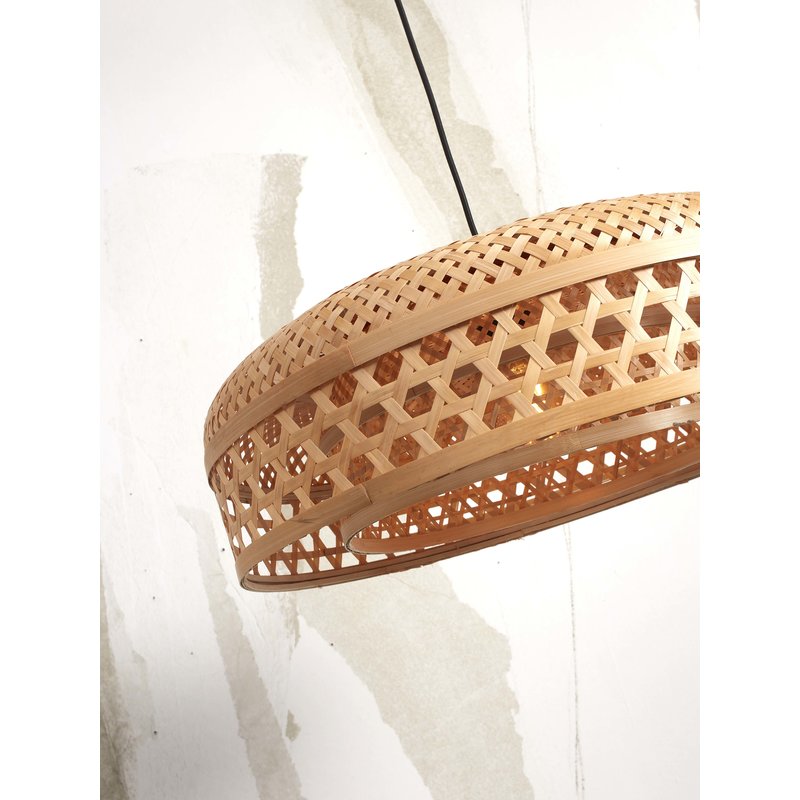 Good&Mojo-collectie Hanging lamp Ubud double shades bamboo dia.60x18cm. natural